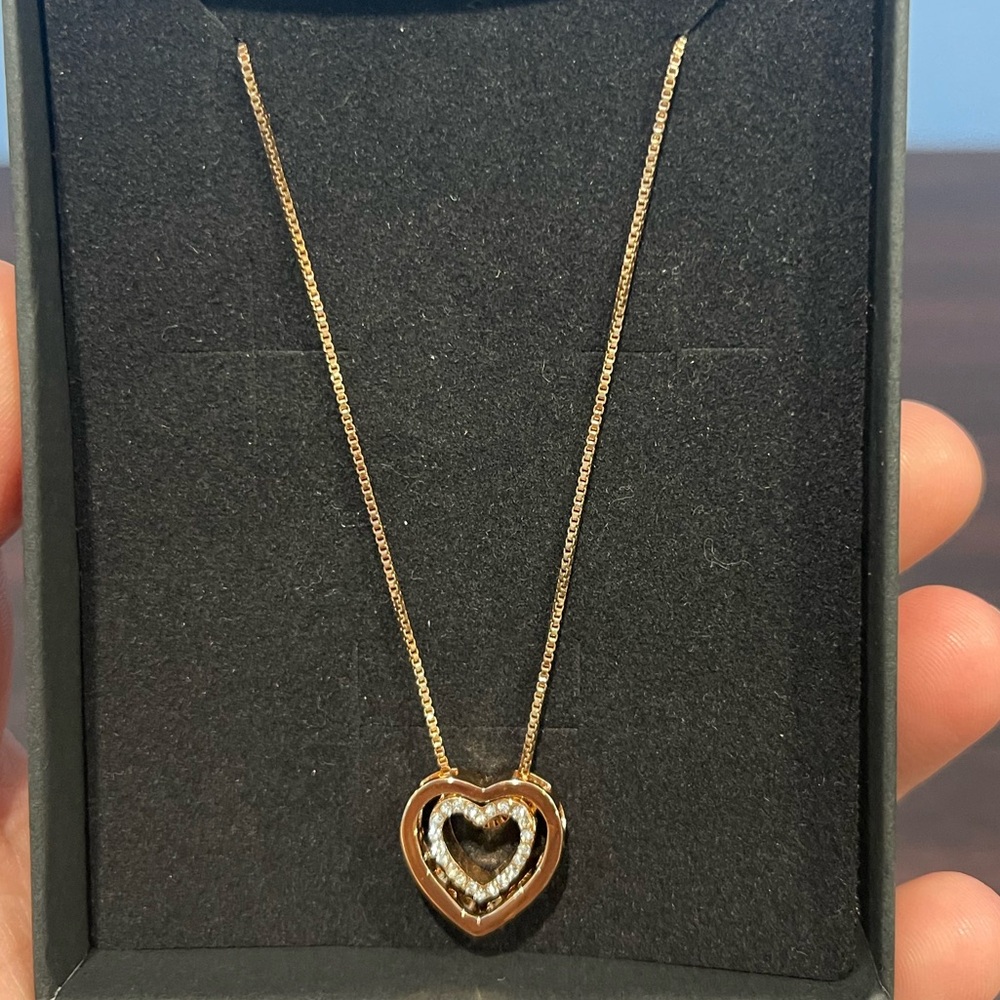 Elegant Gold and Silver Heart Necklace